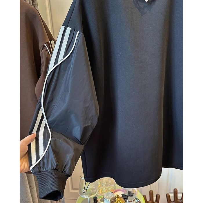 ストライプスリーブ プルオーバー 10011