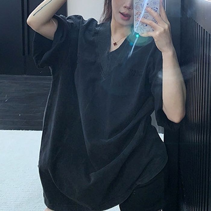 Vネック オーバーサイズTシャツ 10227