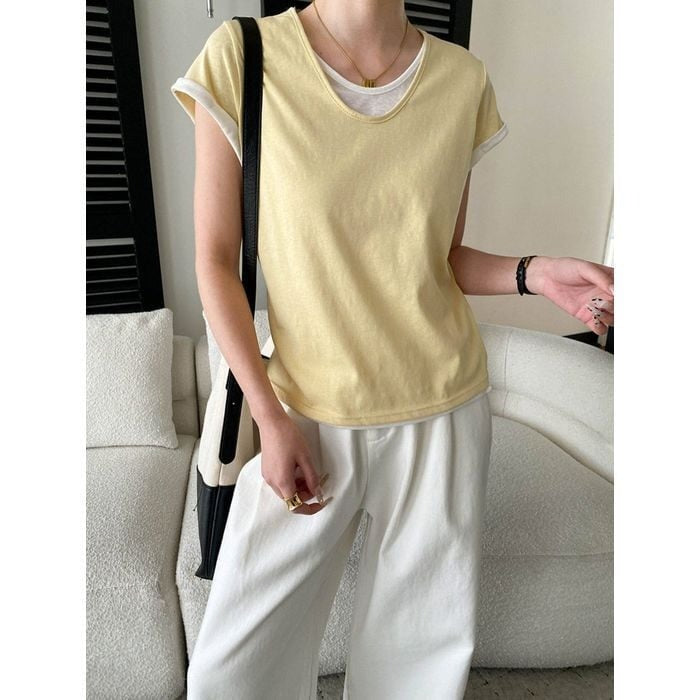 レイヤードデザインTシャツ 10188