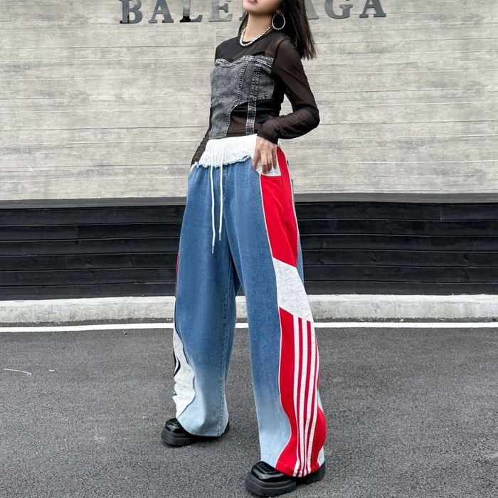 デニム サイドライン トラックパンツ 10013