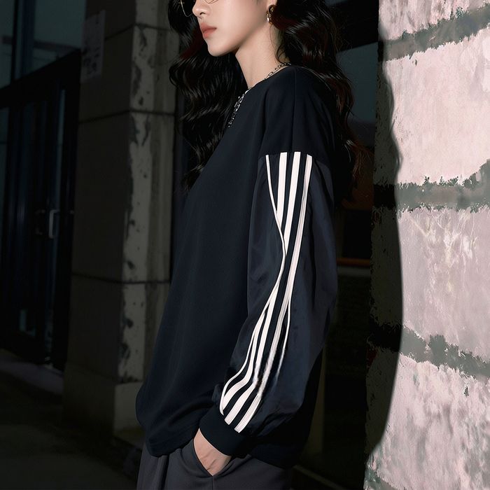 ストライプスリーブ プルオーバー 10011