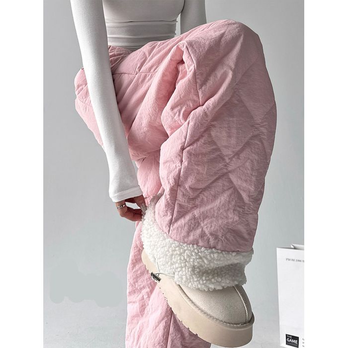 ボアトリム キルティング ワイドパンツ 10002