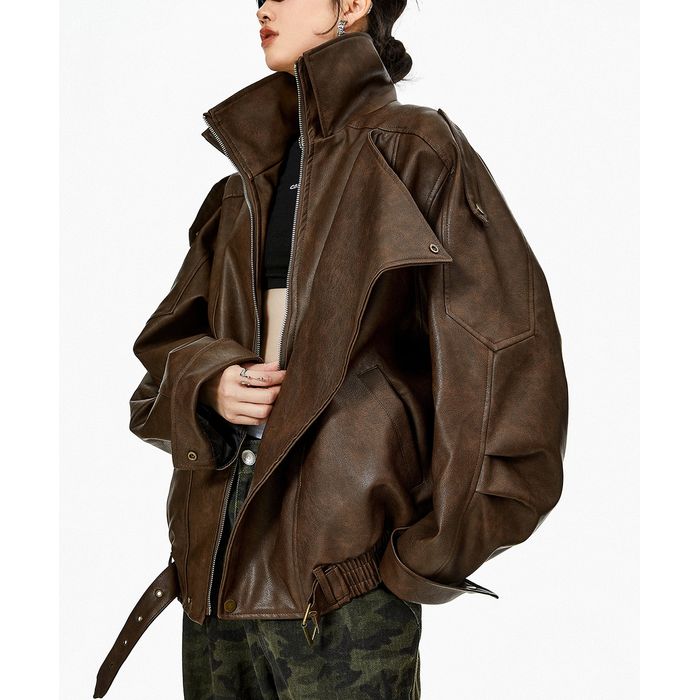 ヴィンテージ加工 エコレザージャケット 10102