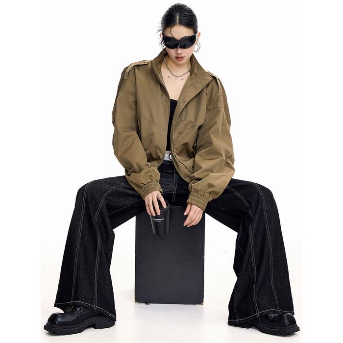 ショート丈 ジップアップジャケット 10103