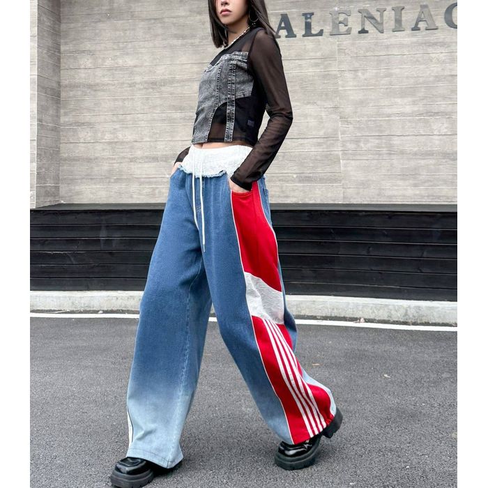 デニム サイドライン トラックパンツ 10013