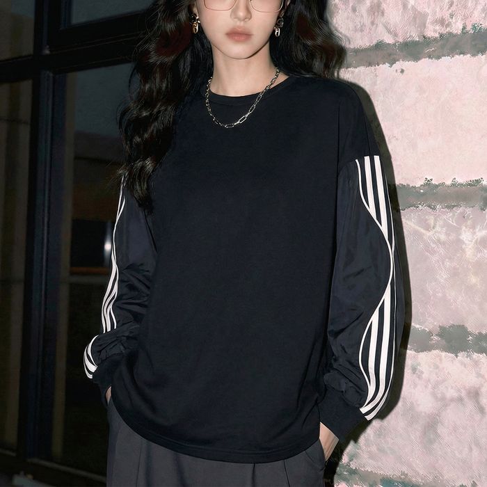 ストライプスリーブ プルオーバー 10011