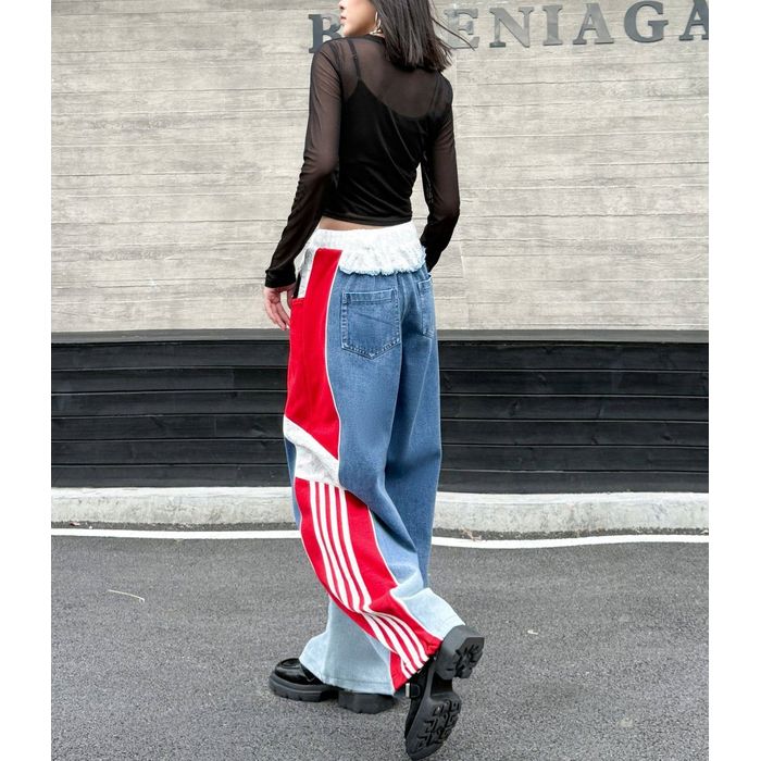 デニム サイドライン トラックパンツ 10013