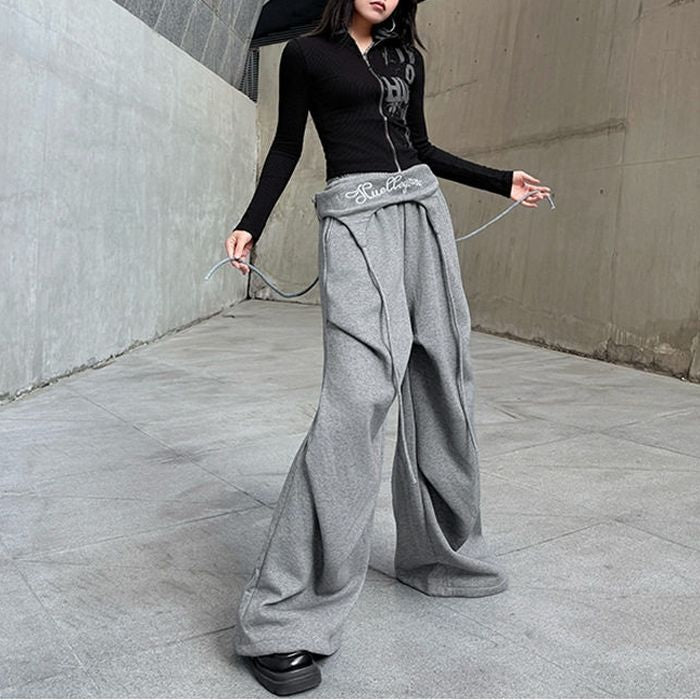 レイヤードウエスト ワイドパンツ 10015