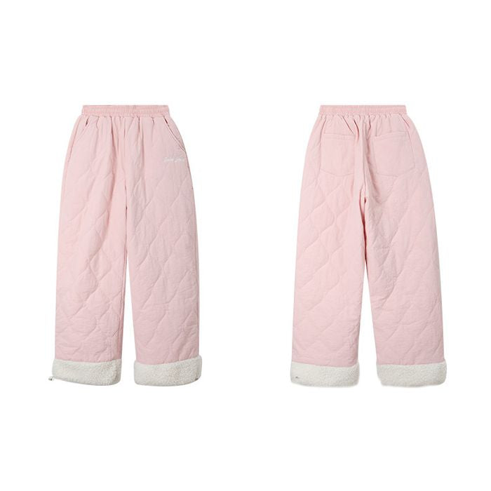 ボアトリム キルティング ワイドパンツ 10002