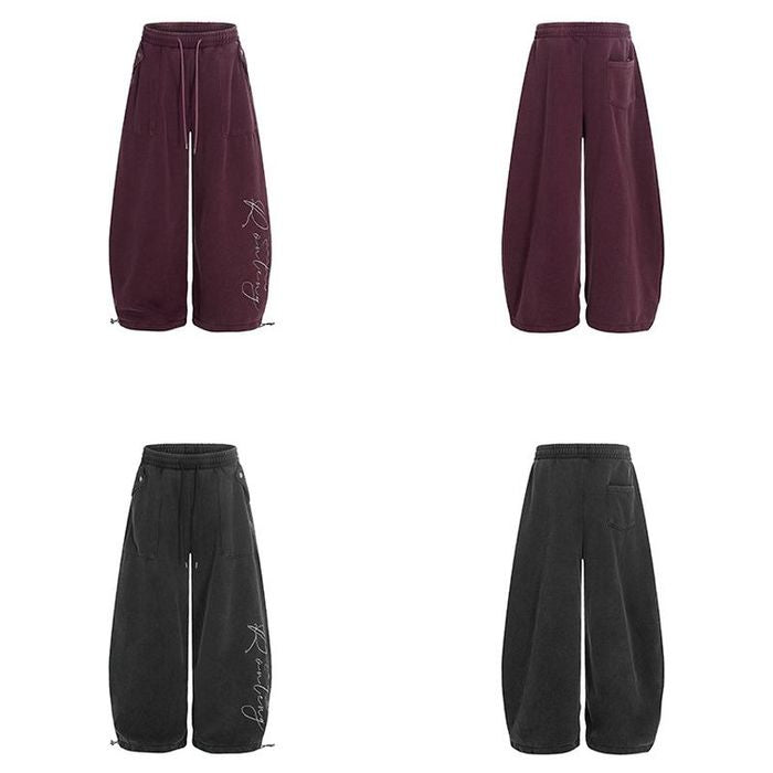 ロゴ刺繍 ワイドパンツ 10024