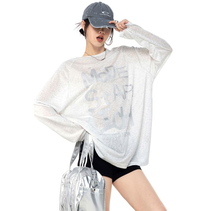 ロゴプリント 長袖Tシャツ 10107