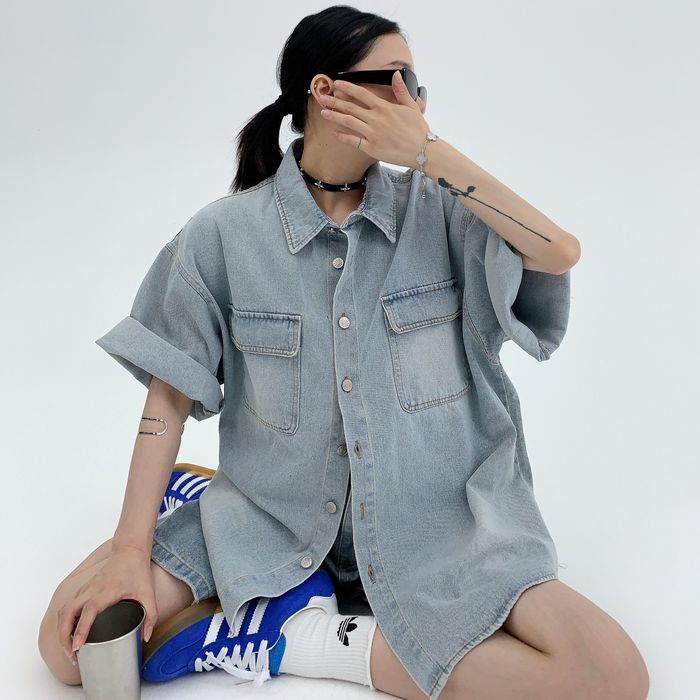 デニム 半袖シャツ 10083