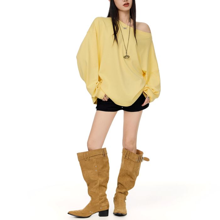 ワンショルダー 長袖Tシャツ 10106