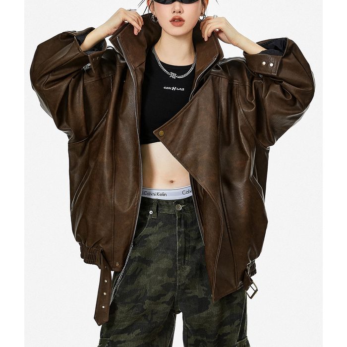 ヴィンテージ加工 エコレザージャケット 10102