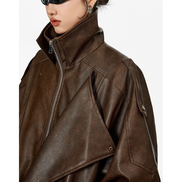 ヴィンテージ加工 エコレザージャケット 10102