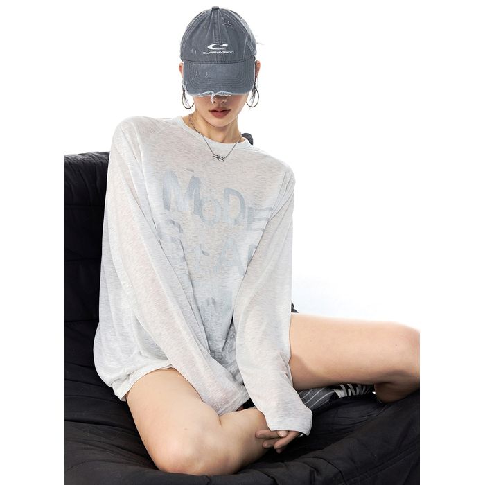 ロゴプリント 長袖Tシャツ 10107