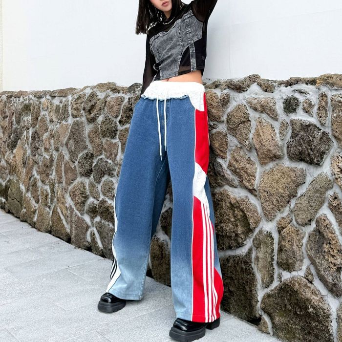 デニム サイドライン トラックパンツ 10013