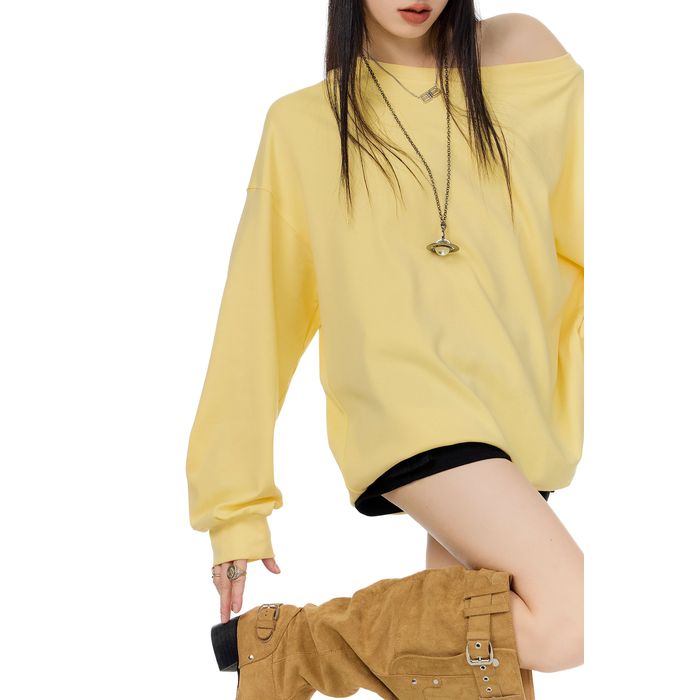 ワンショルダー 長袖Tシャツ 10106