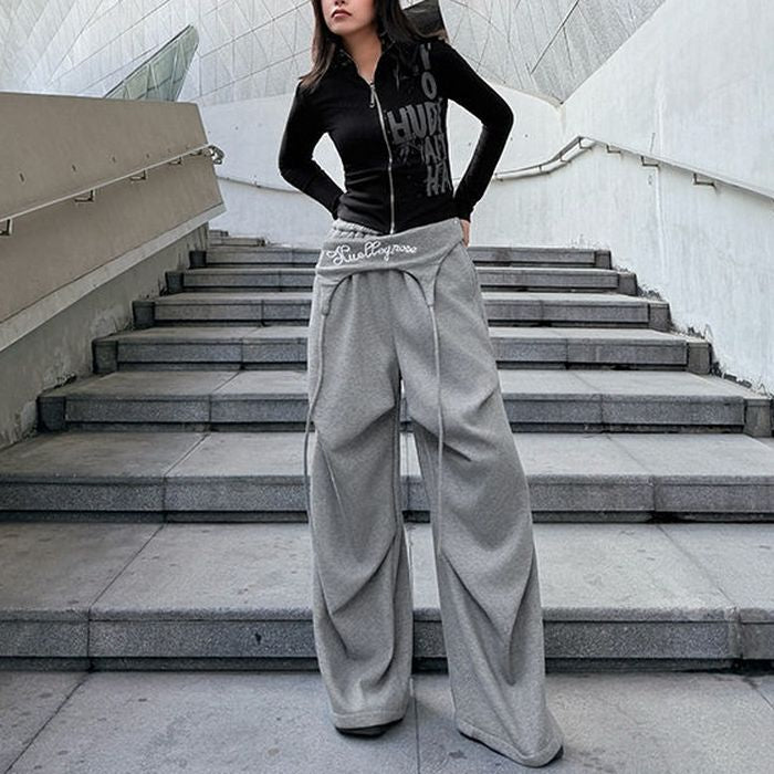 レイヤードウエスト ワイドパンツ 10015