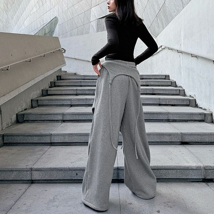 レイヤードウエスト ワイドパンツ 10015