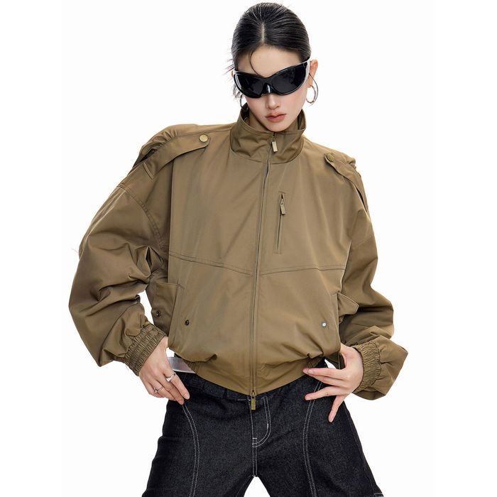 ショート丈 ジップアップジャケット 10103