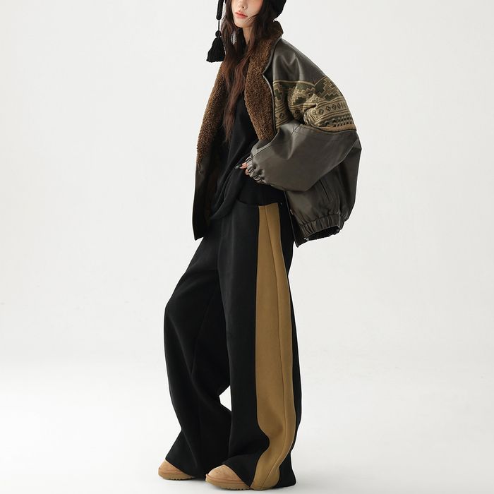 カラーブロック ワイドパンツ 10063