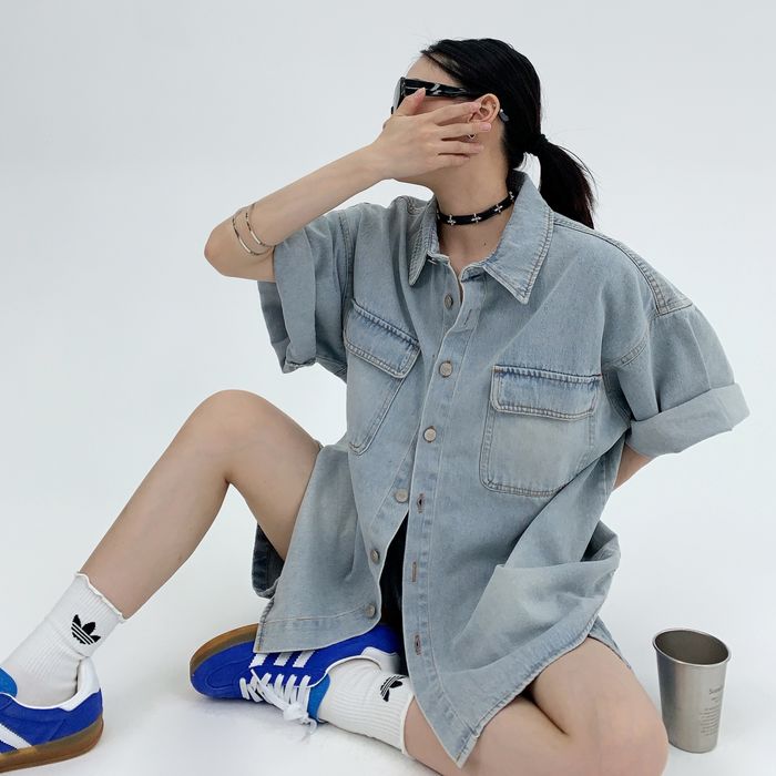 デニム 半袖シャツ 10083