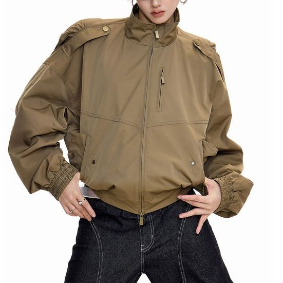 ショート丈 ジップアップジャケット 10103