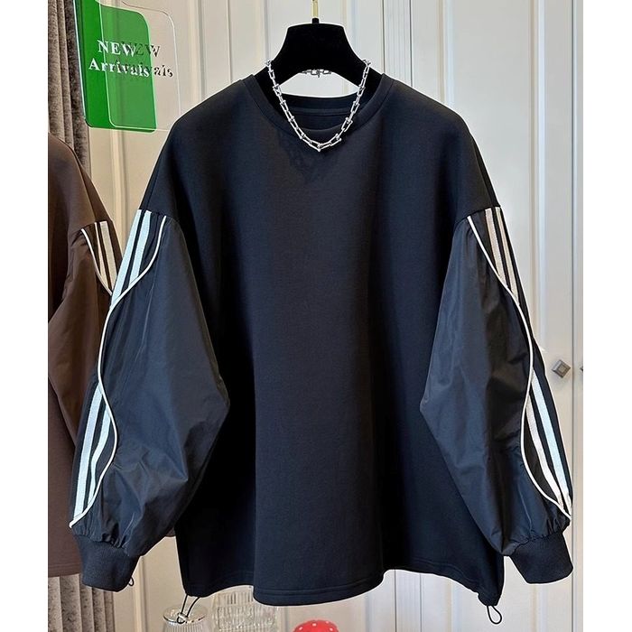 ストライプスリーブ プルオーバー 10011