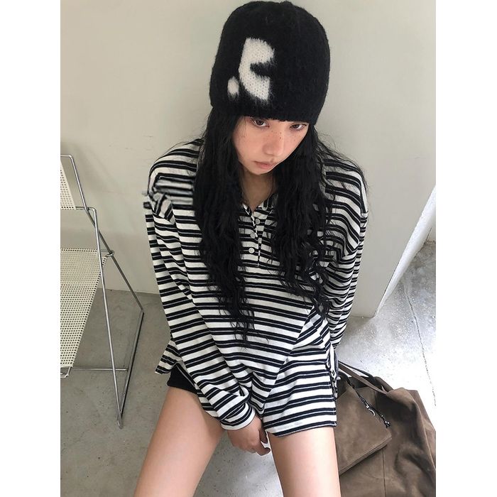 コントラストモチーフ ニット帽 10071