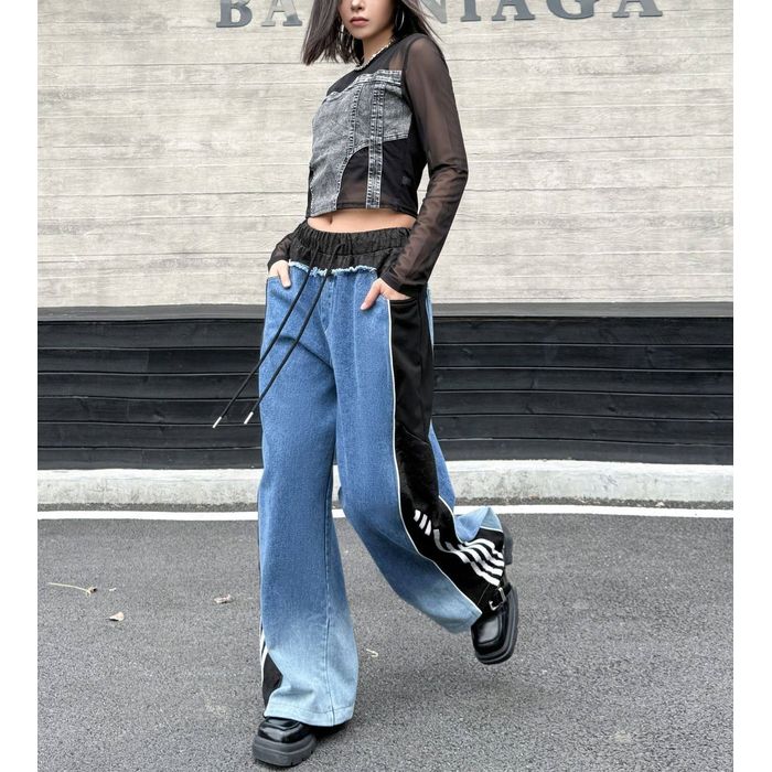 デニム サイドライン トラックパンツ 10013