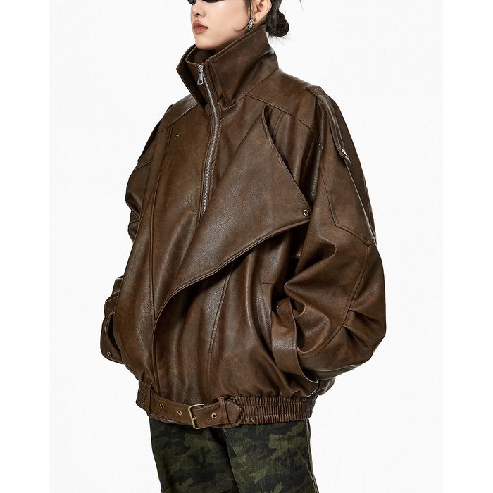 ヴィンテージ加工 エコレザージャケット 10102