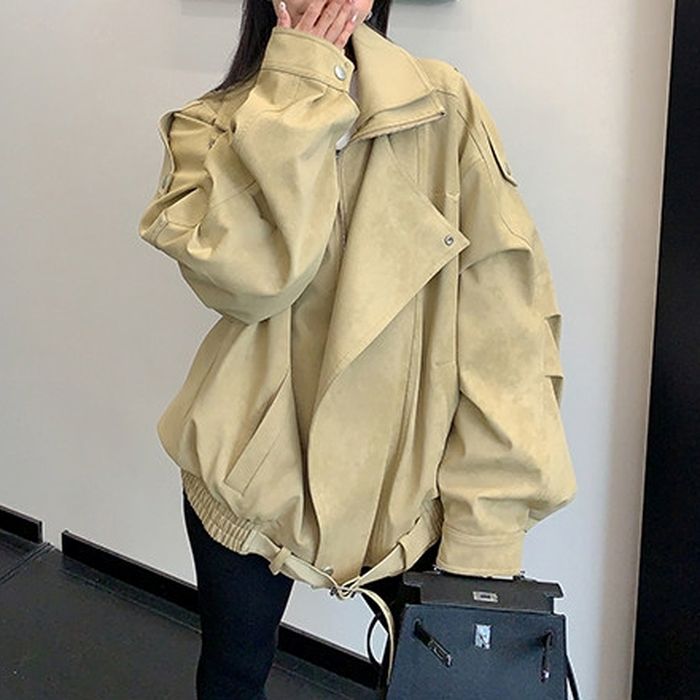 オーバーサイズ エコレザージャケット 10115