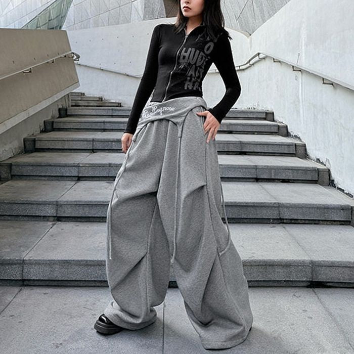 レイヤードウエスト ワイドパンツ 10015