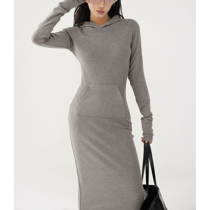 フード付 マキシワンピース 10049