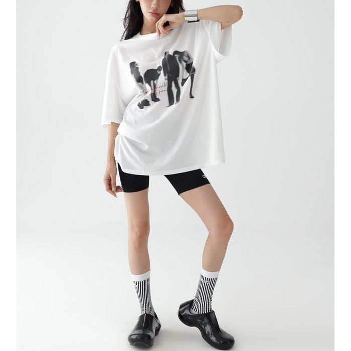 フォトプリント オーバーサイズTシャツ 10044