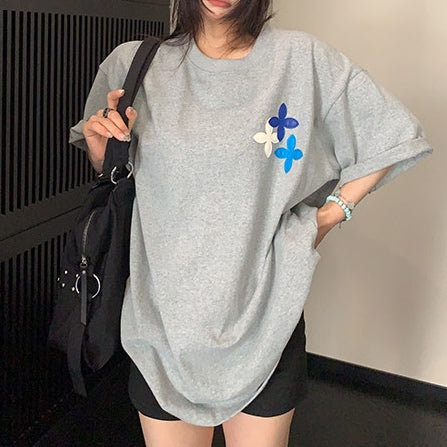 アップリケ バックデザイン オーバーサイズ Tシャツ 10267