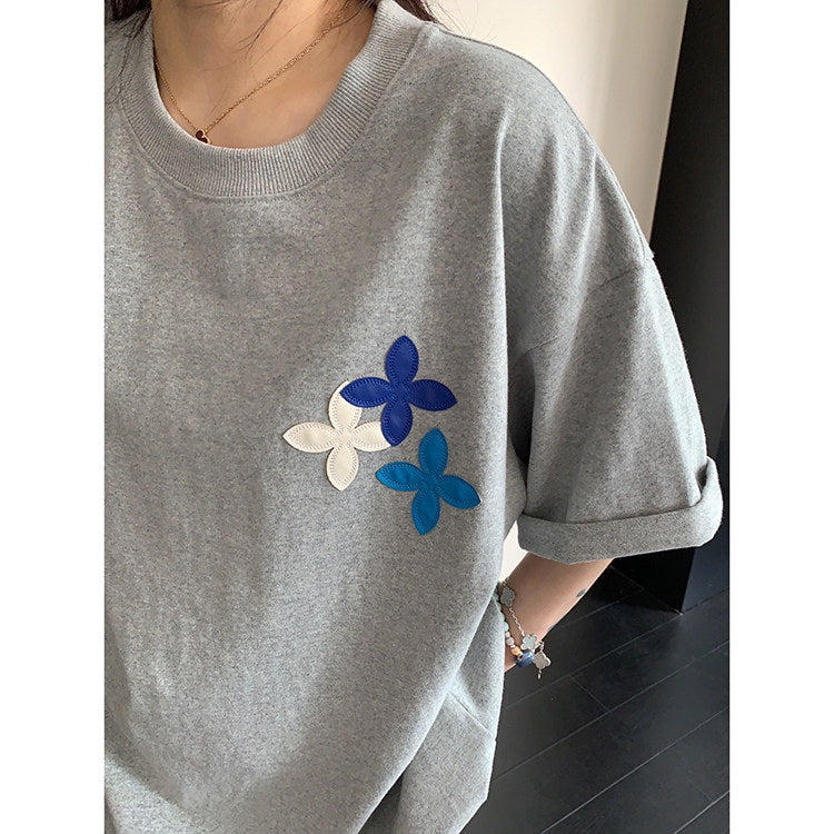 アップリケ バックデザイン オーバーサイズ Tシャツ 10267
