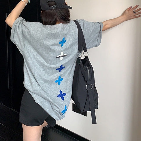 アップリケ バックデザイン オーバーサイズ Tシャツ 10267