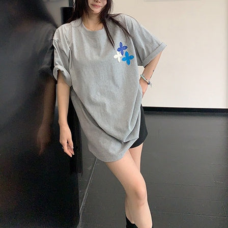 アップリケ バックデザイン オーバーサイズ Tシャツ 10267