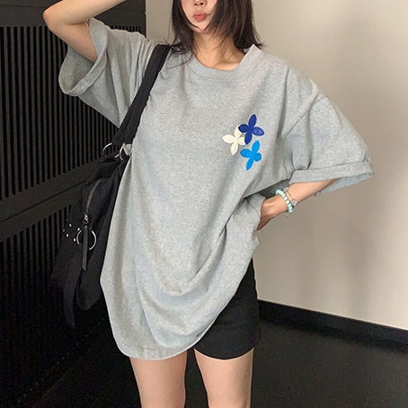 アップリケ バックデザイン オーバーサイズ Tシャツ 10267