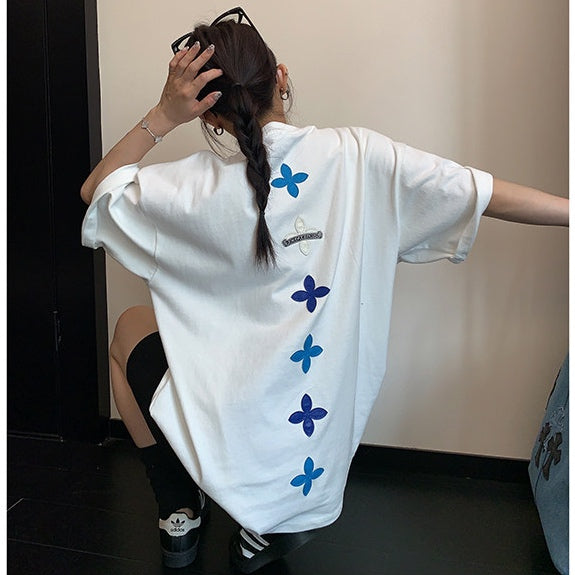 アップリケ バックデザイン オーバーサイズ Tシャツ 10267