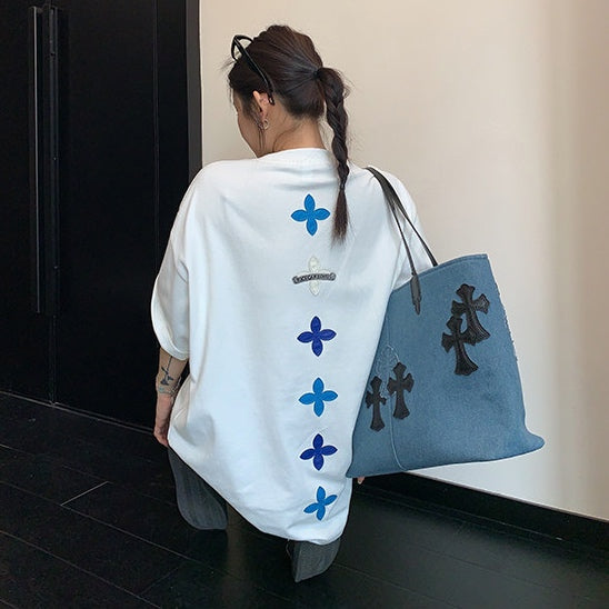 アップリケ バックデザイン オーバーサイズ Tシャツ 10267