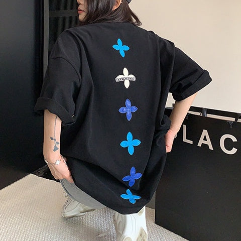 アップリケ バックデザイン オーバーサイズ Tシャツ 10267