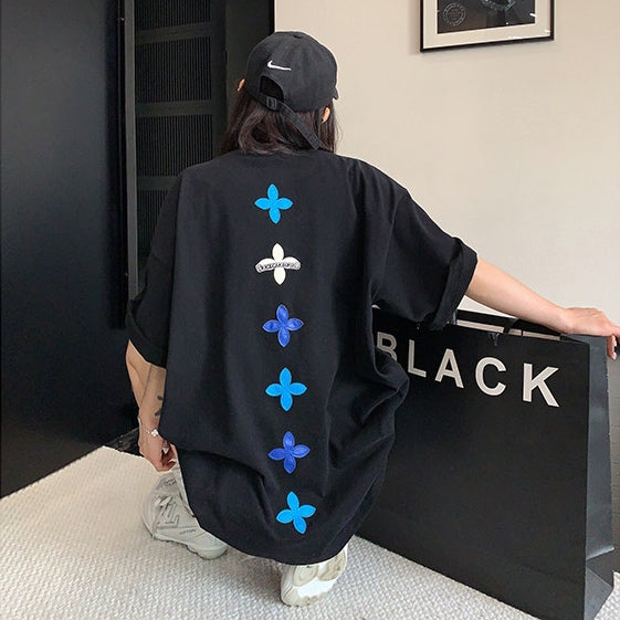 アップリケ バックデザイン オーバーサイズ Tシャツ 10267