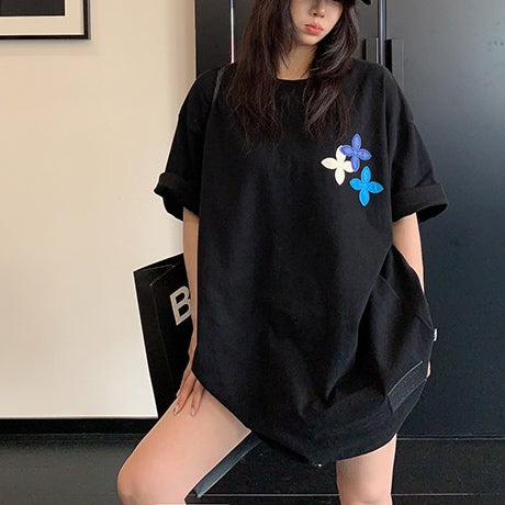 アップリケ バックデザイン オーバーサイズ Tシャツ 10267