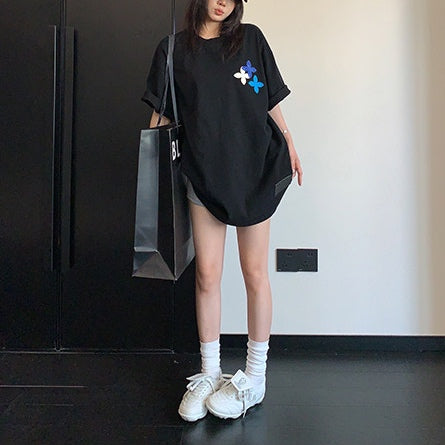 アップリケ バックデザイン オーバーサイズ Tシャツ 10267