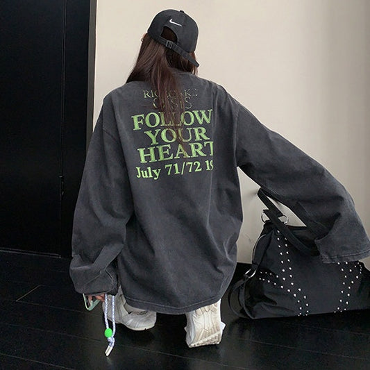 バックロゴプリント ウォッシュド加工 スウェット 10274