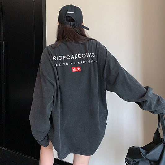バックロゴ刺繍 ロングスリーブ Tシャツ 10282