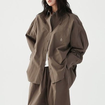 ワンポイントロゴ オーバーサイズシャツ 10058